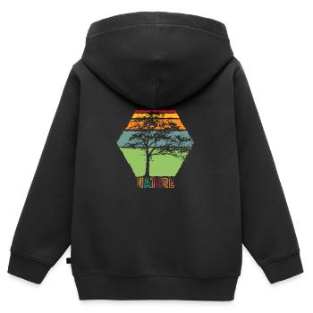 Nature Nature - Sweat Premium à capuche zippé enfant bio - noir - Dos - AI Model Kid Male (0cm)