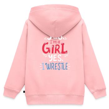 Ringen - Kinder Premium Organic Zip Hoodie - Rosa - Hinten - AI Model Kid Female (0cm)