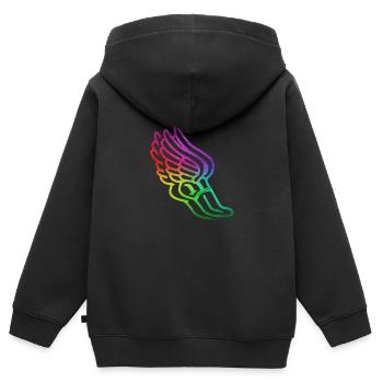 athlétisme - Sweat Premium à capuche zippé enfant bio - noir - Dos - AI Model Kid Male (0cm)