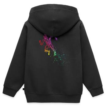 Leichtathletik Start Sprint Sprinter - Kinder Premium Organic Zip Hoodie - Schwarz - Hinten - AI Model Kid Male (0cm)