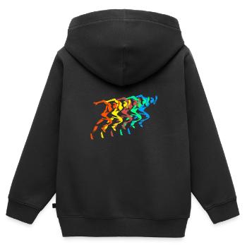 Athletics Runner Bunt Sprinter - Kids Premium Organic Zip-up Hoodie - black - Back - AI Model Kid Male (0cm)