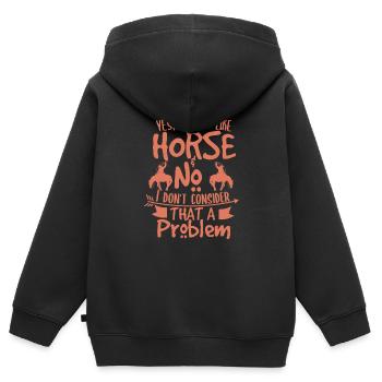 cheval - Sweat Premium à capuche zippé enfant bio - noir - Dos - AI Model Kid Male (0cm)