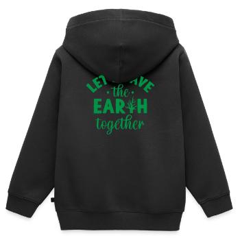 environmental Protection - Kids Premium Organic Zip-up Hoodie - black - Back - AI Model Kid Male (0cm)