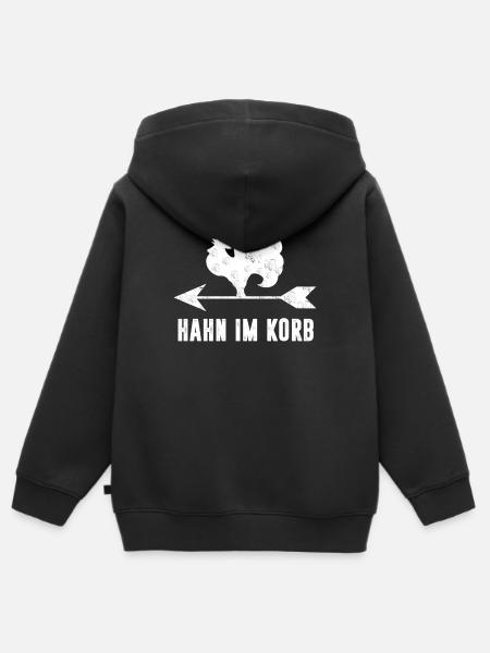 Hahn im Korb - Kinder Premium Organic Zip Hoodie - Schwarz