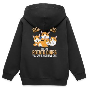 Meerschweinchen Tierliebhaber - Kinder Premium Organic Zip Hoodie - Schwarz - Hinten - AI Model Kid Male (0cm)