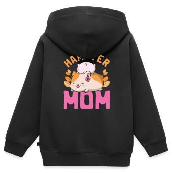 hamster - Sweat Premium à capuche zippé enfant bio - noir - Dos - AI Model Kid Male (0cm)