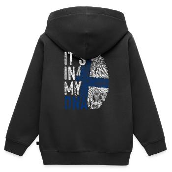 Finnland Finne Herkunft - Kinder Premium Organic Zip Hoodie - Schwarz - Hinten - AI Model Kid Male (0cm)