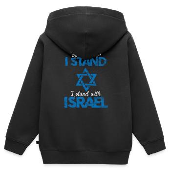 Israël Judaïsme Krav Maga - Sweat Premium à capuche zippé enfant bio - noir - Dos - AI Model Kid Male (0cm)