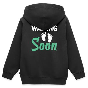 grossesse - Sweat Premium à capuche zippé enfant bio - noir - Dos - AI Model Kid Male (0cm)