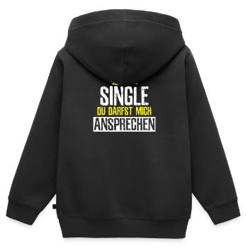 Dating Freiheit Küssen Single - Kinder Premium Organic Zip Hoodie - Schwarz - Hinten - AI Model Kid Male (0cm)