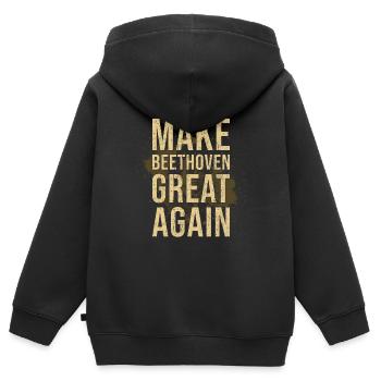 Beethoven - Kinder Premium Organic Zip Hoodie - Schwarz - Hinten - AI Model Kid Male (0cm)