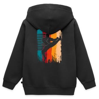 Karate - Kinder Premium Organic Zip Hoodie - Schwarz - Hinten - AI Model Kid Male (0cm)