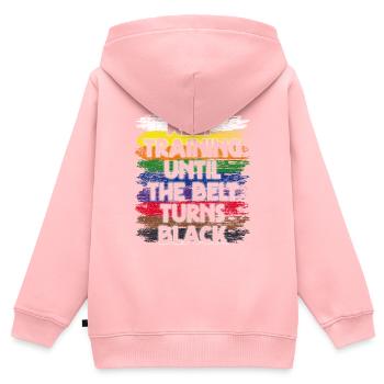Training Sportler - Kinder Premium Organic Zip Hoodie - Rosa - Hinten - AI Model Kid Female (0cm)