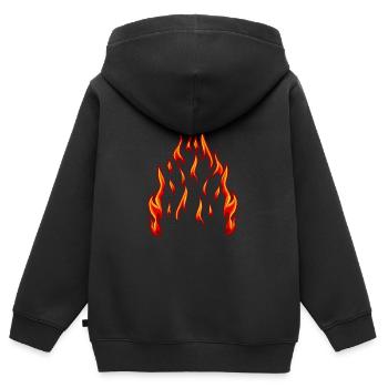 Feuer Flamme Brand Inferno Flamme feurig Hitze - Kinder Premium Organic Zip Hoodie - Schwarz - Hinten - AI Model Kid Male (0cm)