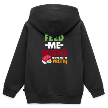 Sushi - Sweat Premium à capuche zippé enfant bio - noir - Dos - AI Model Kid Male (0cm)