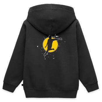 Frauenfußball - Kinder Premium Organic Zip Hoodie - Schwarz - Hinten - AI Model Kid Male (0cm)
