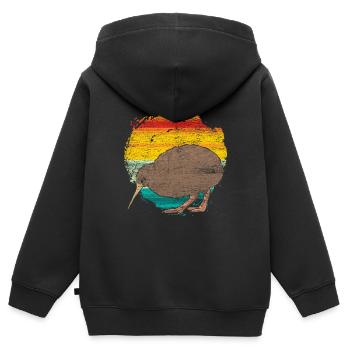 kiwi - Sweat Premium à capuche zippé enfant bio - noir - Dos - AI Model Kid Male (0cm)