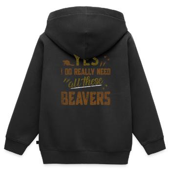 Biber - Kinder Premium Organic Zip Hoodie - Schwarz - Hinten - AI Model Kid Male (0cm)