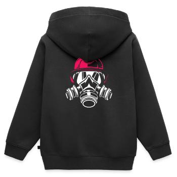 Feuerwehrfrau - Kinder Premium Organic Zip Hoodie - Schwarz - Hinten - AI Model Kid Male (0cm)