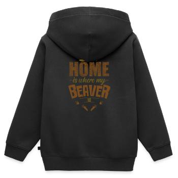 Biber - Sweat Premium à capuche zippé enfant bio - noir - Dos - AI Model Kid Male (0cm)