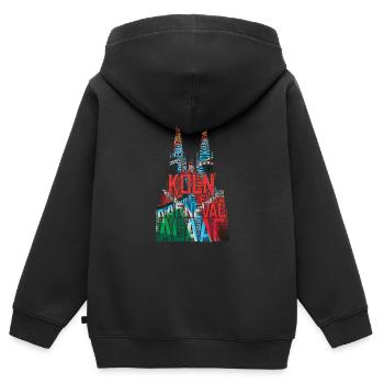 Kölner Dom Köln Karneval - Kinder Premium Organic Zip Hoodie - Schwarz - Hinten - AI Model Kid Male (0cm)