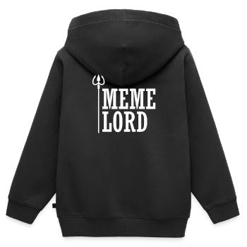 Meme Lord - Sweat Premium à capuche zippé enfant bio - noir - Dos - AI Model Kid Male (0cm)