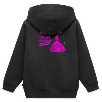 Achtung! Schlagerprinzessin unterwegs - Kinder Premium Organic Zip Hoodie - Schwarz - Hinten - AI Model Kid Male (0cm)