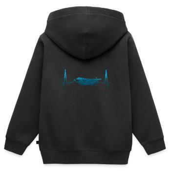 Flugzeug Herzschlag Luftfahrt - Kinder Premium Organic Zip Hoodie - Schwarz - Hinten - AI Model Kid Male (0cm)
