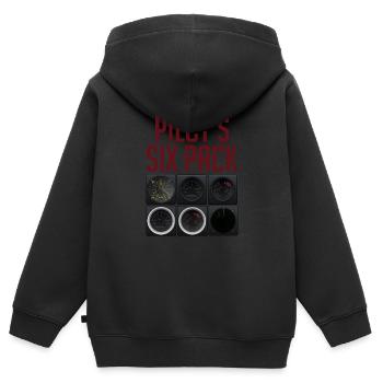 Pilot Fliegen - Kinder Premium Organic Zip Hoodie - Schwarz - Hinten - AI Model Kid Male (0cm)