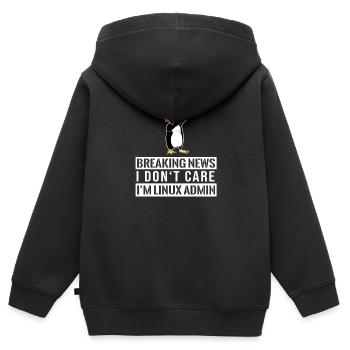 IT nerd Linux Linux penguin geek software engineer - Kids Premium Organic Zip-up Hoodie - black - Back - AI Model Kid Male (0cm)