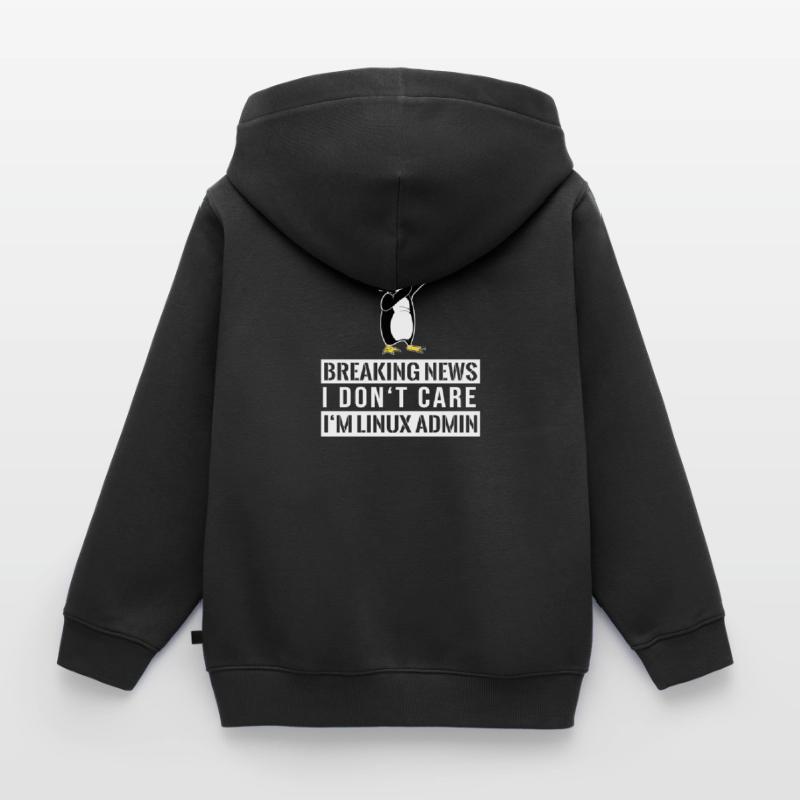 IT nerd Linux Linux penguin geek software engineer Kids Premium Organic Zip-up Hoodie