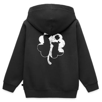 Lama - Kinder Premium Organic Zip Hoodie - Schwarz - Hinten - AI Model Kid Male (0cm)