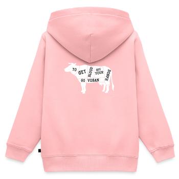 Go Vegan Veganer Vegetarier Fleischlos Geschenk - Kinder Premium Organic Zip Hoodie - Rosa - Hinten - AI Model Kid Female (0cm)