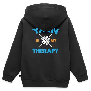 passe-temps en tricot - Sweat Premium à capuche zippé enfant bio - noir - Dos - AI Model Kid Male (0cm)