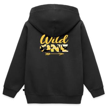 Safari - Kinder Premium Organic Zip Hoodie - Schwarz - Hinten - AI Model Kid Male (0cm)