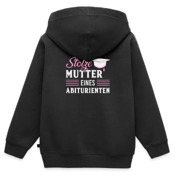 fier mère lycée diplôme d'études secondaires lycée - Sweat Premium à capuche zippé enfant bio - noir - Dos - AI Model Kid Male (0cm)