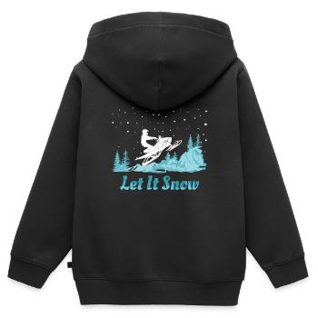 Motoneige Let It Snow - Sweat Premium à capuche zippé enfant bio - noir - Dos - AI Model Kid Male (0cm)