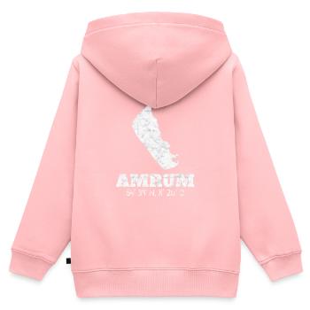 Coordonnées Amrum Mer du Nord - Sweat Premium à capuche zippé enfant bio - rose - Dos - AI Model Kid Female (0cm)