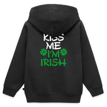 Irlande - Sweat Premium à capuche zippé enfant bio - noir - Dos - AI Model Kid Male (0cm)
