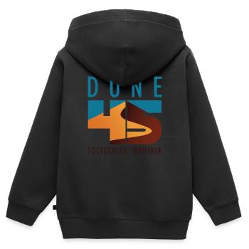 Dune 45 - Sossusvlei, Namibia - Kinder Premium Organic Zip Hoodie - Schwarz - Hinten - AI Model Kid Male (0cm)