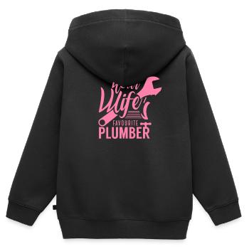 Team plumber plumbing plumber plumber - Kids Premium Organic Zip-up Hoodie - black - Back - AI Model Kid Male (0cm)