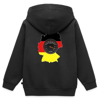 Pas de limitation de vitesse sur les autoroutes allemandes - Sweat Premium à capuche zippé enfant bio - noir - Dos - AI Model Kid Male (0cm)