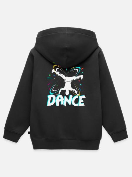 Breakdance - Kinder Premium Organic Zip Hoodie - Schwarz