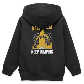 Parkour Sport Freerunning Ruhig - Kinder Premium Organic Zip Hoodie - Schwarz - Hinten - AI Model Kid Male (0cm)