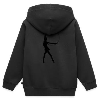 Rhythmische Sportgymnastik mit Reifen - Kinder Premium Organic Zip Hoodie - Schwarz - Hinten - AI Model Kid Male (0cm)