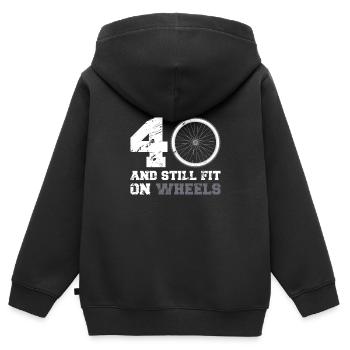 40er 40. Geburtstag Radsport Radfahrer Geschenk - Kinder Premium Organic Zip Hoodie - Schwarz - Hinten - AI Model Kid Male (0cm)