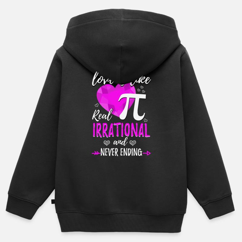 Liebe Ist Wie Pi Irrational - Kinder Premium Organic Zip Hoodie - Schwarz