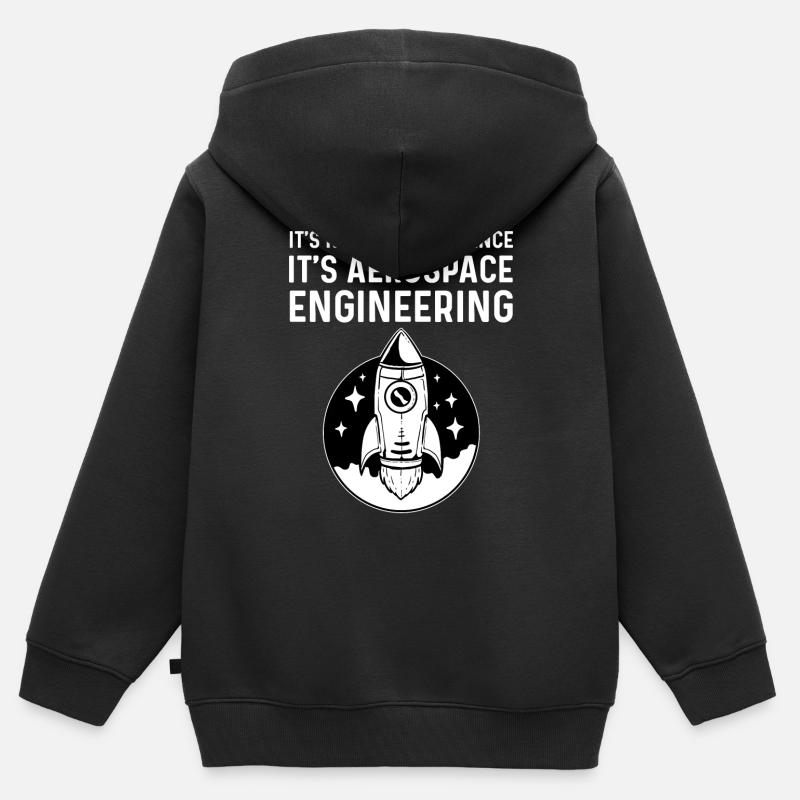 Génie aérospatial - Sweat Premium à capuche zippé enfant bio - noir