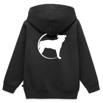 Staffordshire Terrier - Sweat Premium à capuche zippé enfant bio - noir - Dos - AI Model Kid Male (0cm)