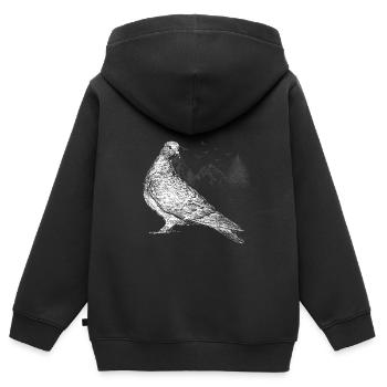 Taube Tierliebhaber Taubenschlag - Kinder Premium Organic Zip Hoodie - Schwarz - Hinten - AI Model Kid Male (0cm)